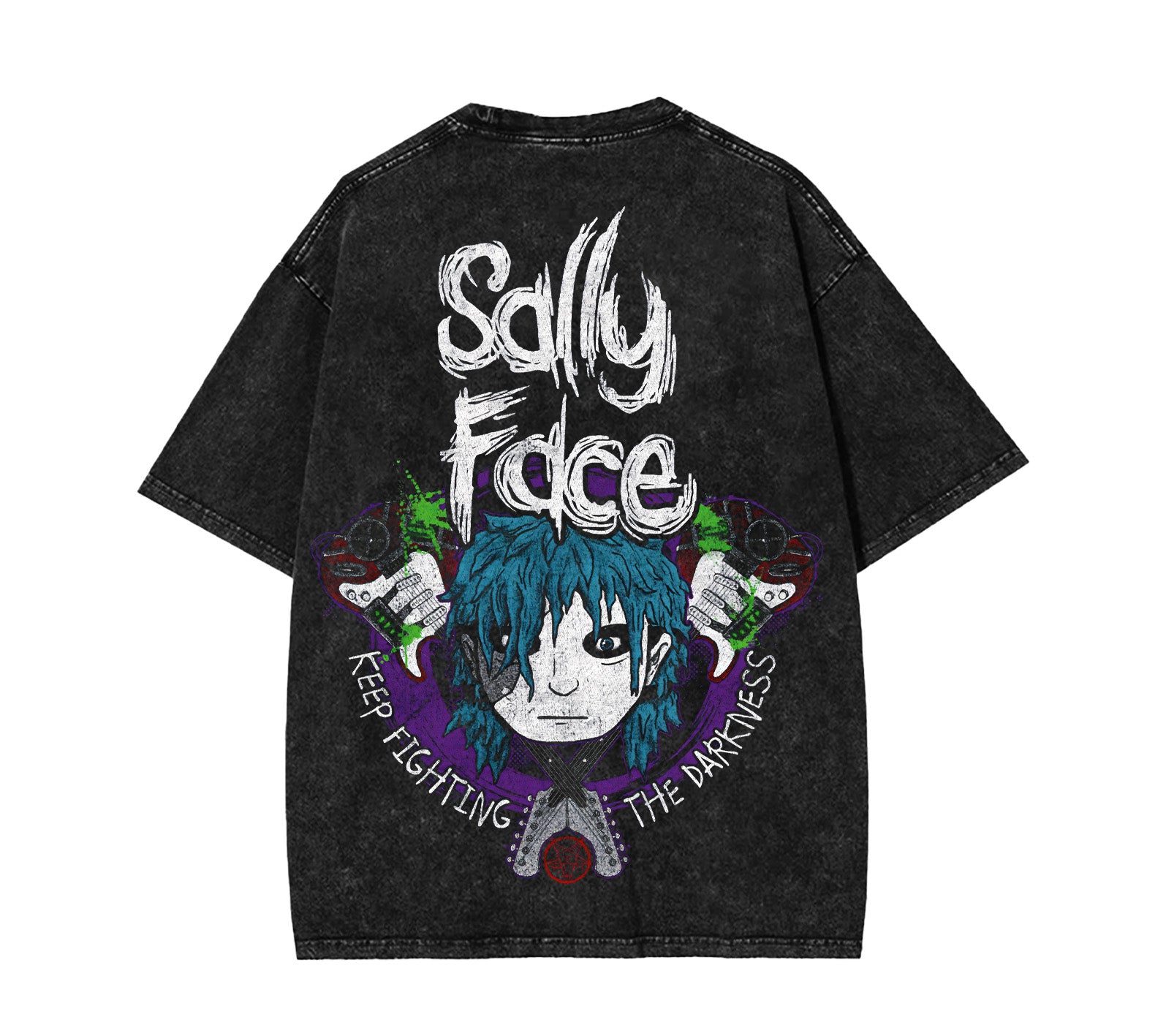 Sally Face Unisex Acid Washed Lightweight Cotton T-Shirt [TPR] - Image 3